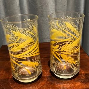 Pair of 1970s Vintage Libbey Wheat Glasses 10 oz. Tumblers Discontinued. HTF